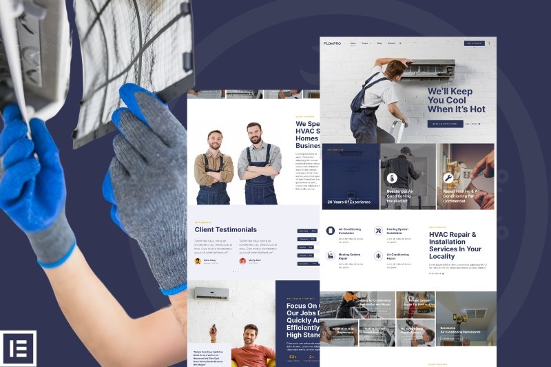Air conditioning service elementor website template