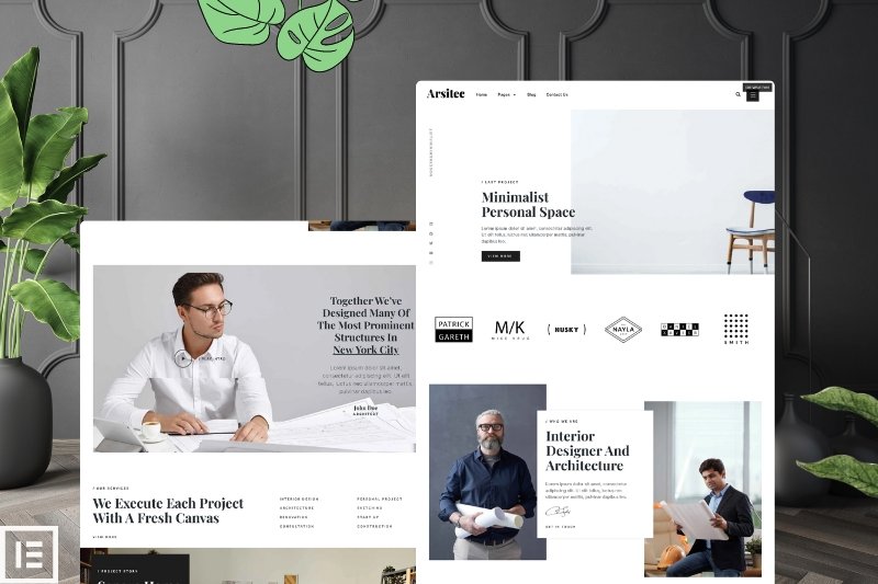 Architecture and interior elementor website template