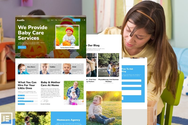 Baby day care services elementor website template