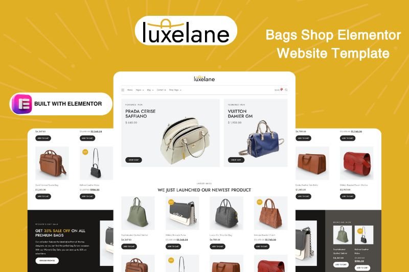Bags Shop Elementor Website Template