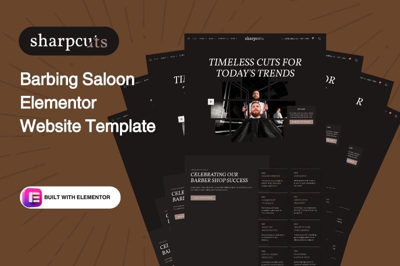 Barbing Saloon Elementor Website Template