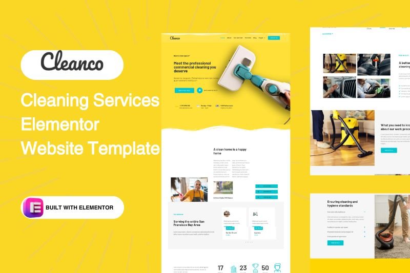 cleaning services elementor website template