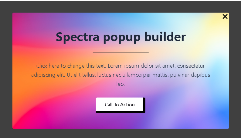spectra popup builder