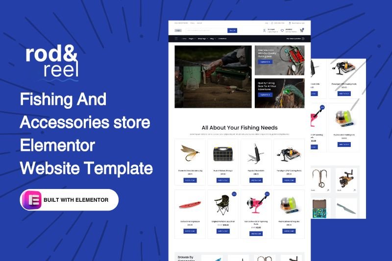 Fishing And Accessories store Elementor Website Template