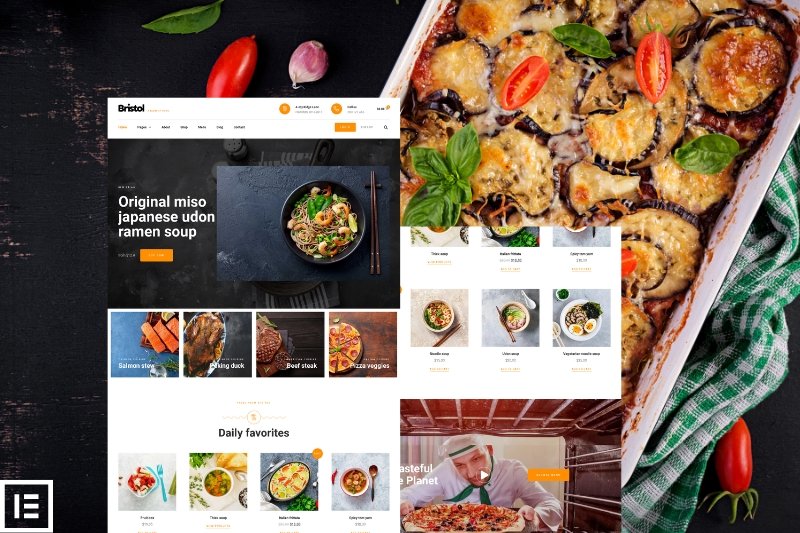 Food ordering elementor website template