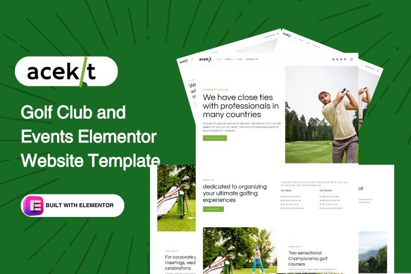 Golf Club and Events Elementor Website Template