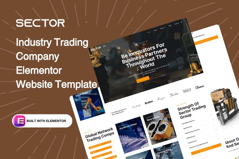 industry trading elemontor website template