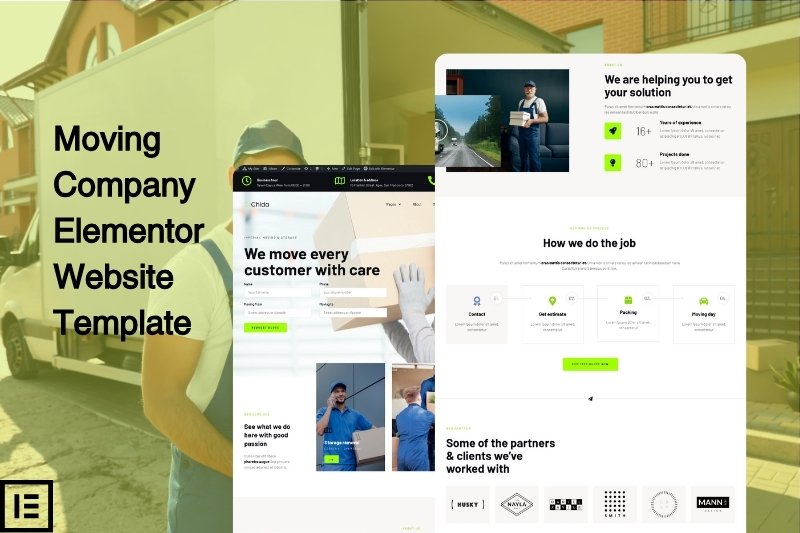 Moving company elementor website template