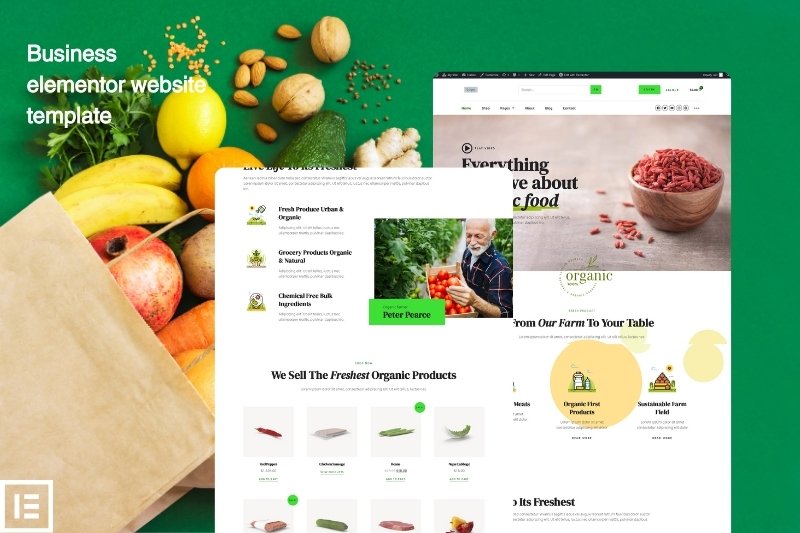 Organic food elementor website template