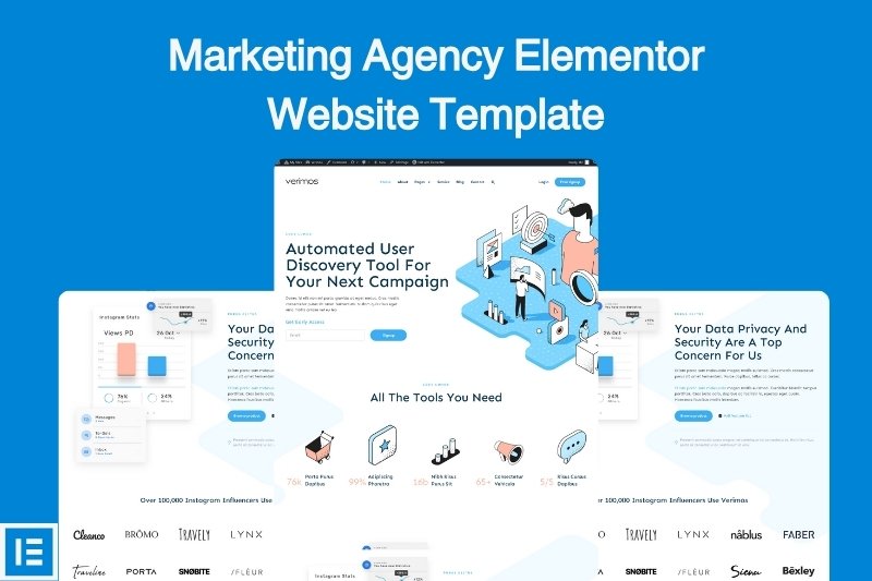 marketing agency elementor website template