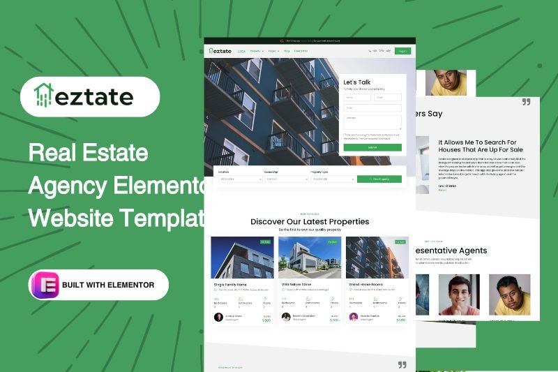 Real Estate Agency Elementor Website Template
