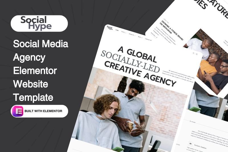 social media agency Elementor website template