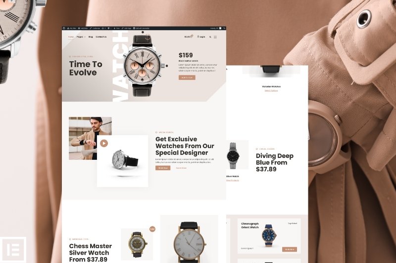 Watch shop elementor website template