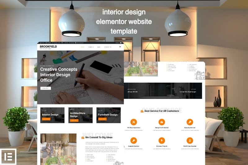 interior design elementor website template
