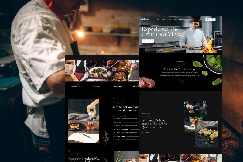 modern restaurant elementor website template