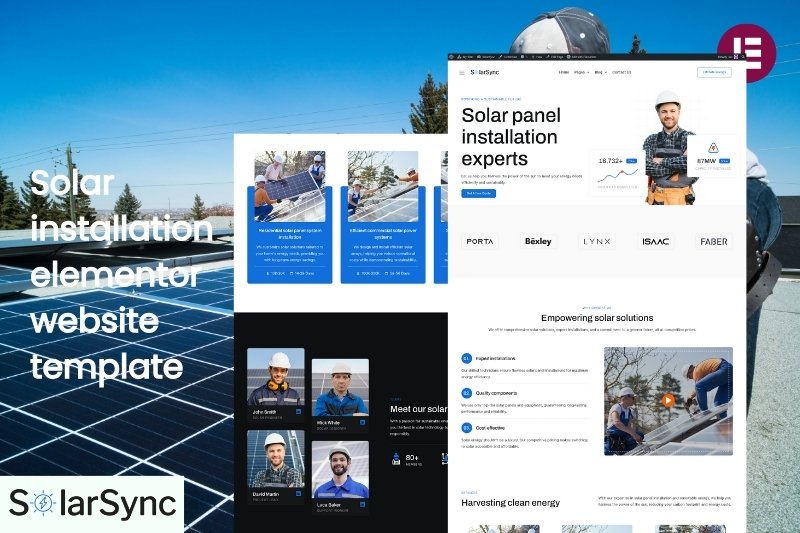 Solar installation elementor website template