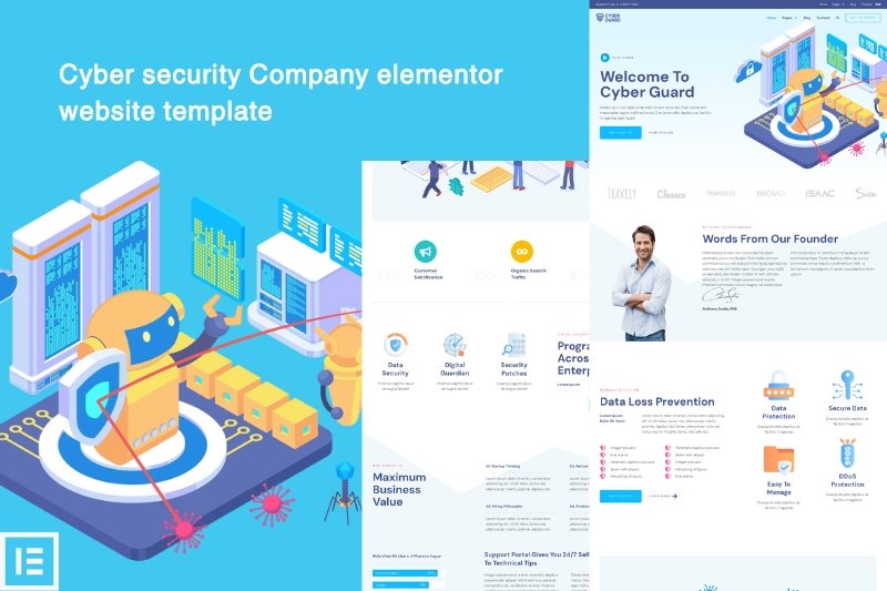Cyber security services elementor website template