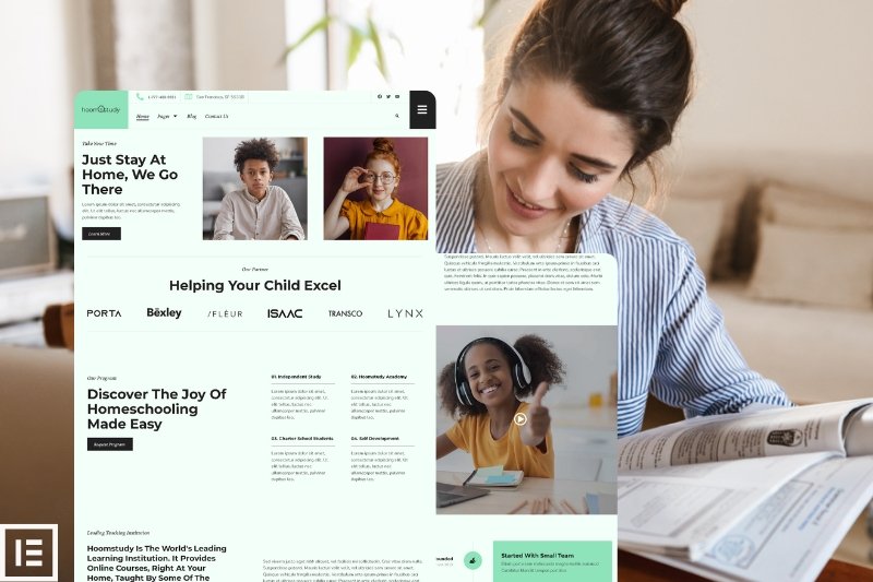 Home schooling elementor website template