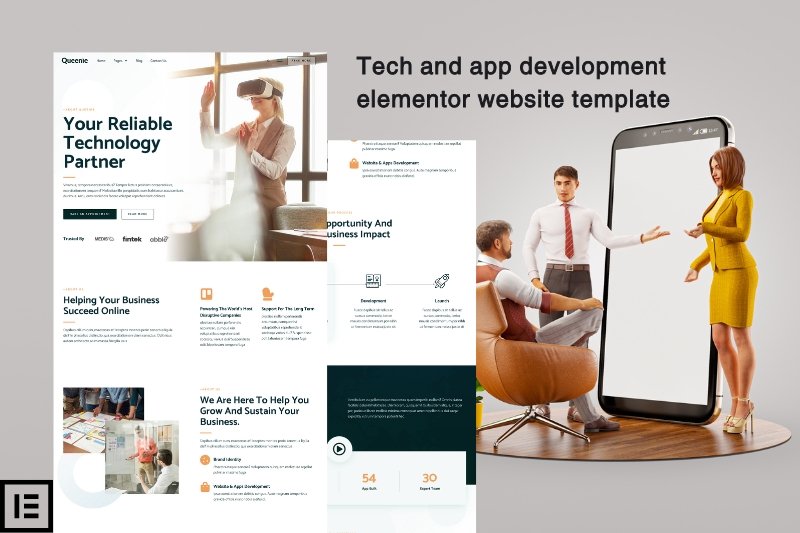 Tech and app development elementor website template