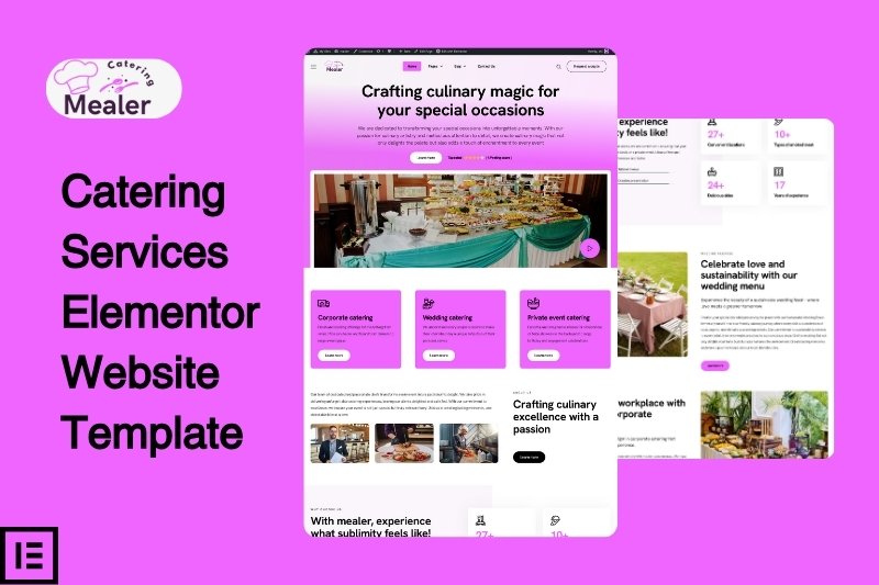 catering services elementor website template