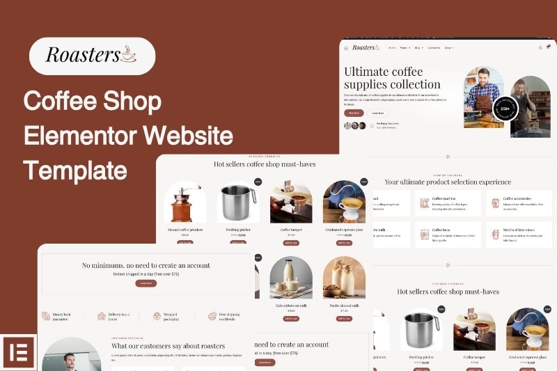 coffee shop elementor website template