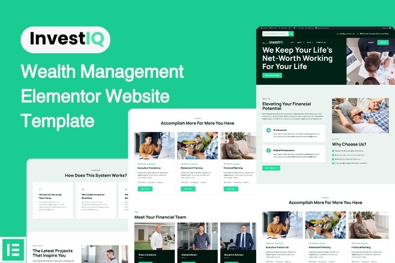 wealth management elementor website template