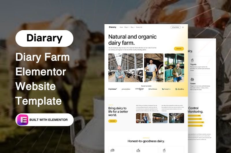 Diary Farm Elementor Website Template