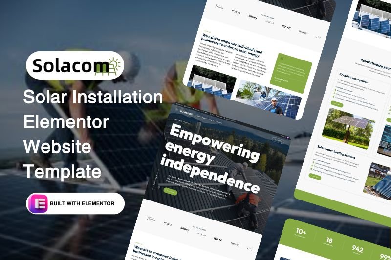 Solar Installation Elementor Website Template