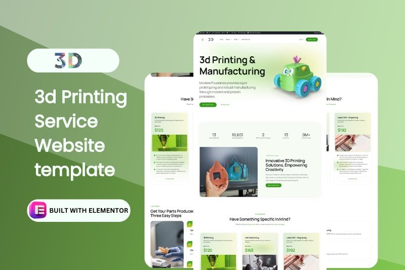 3d Printing Service Website template