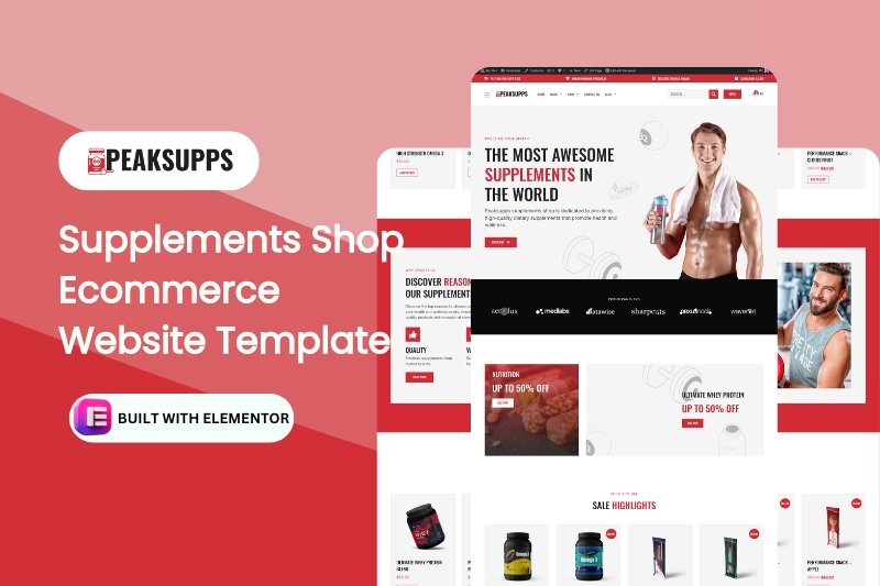 Supplements Shop Ecommerce Website Template